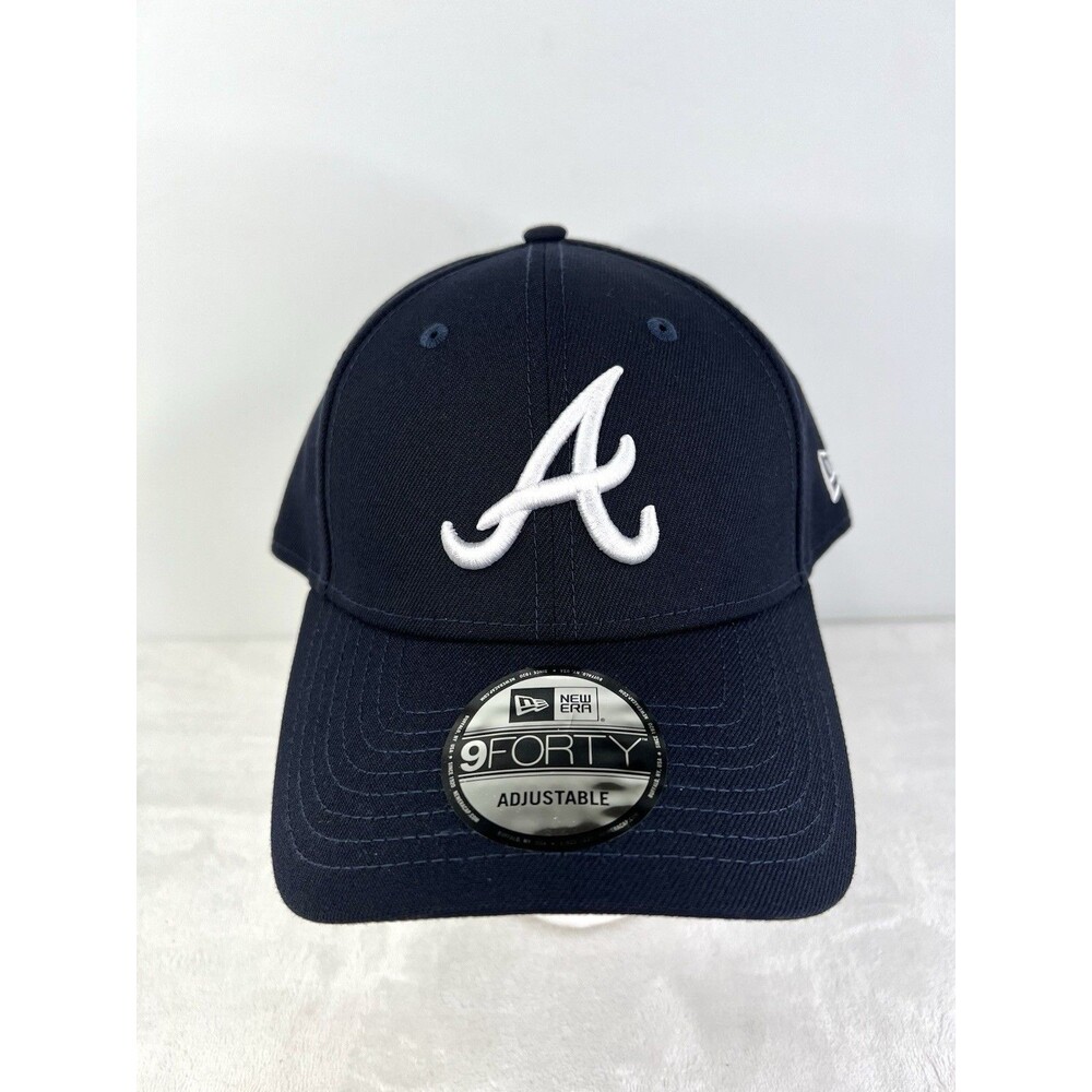 New Era 9Forty MLB Atlanta Braves Adjustable Baseball Hat Cap Navy Blue New